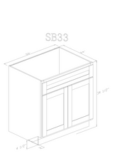 Base 33" - American Oak 33 Inch Sink Base Cabinet